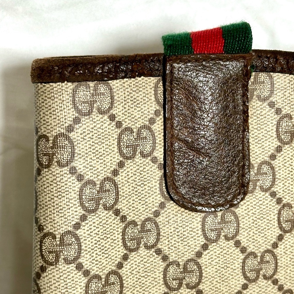 GUCCI SIGNATURE Beige Tote With Red And Green Straps Gorgeous - Picture 13 of 16